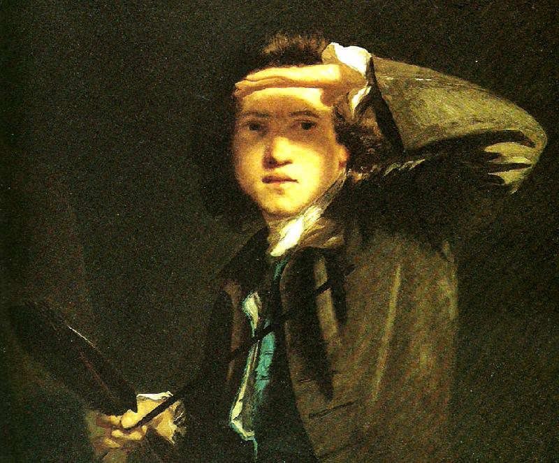 Sir Joshua Reynolds self-portrait shading the eyes oil painting image